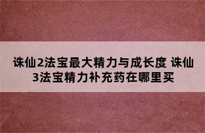 诛仙2法宝最大精力与成长度 诛仙3法宝精力补充药在哪里买